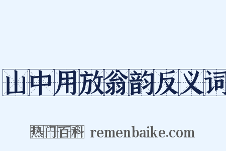 山中用放翁韵反义词是什么意思的图片
